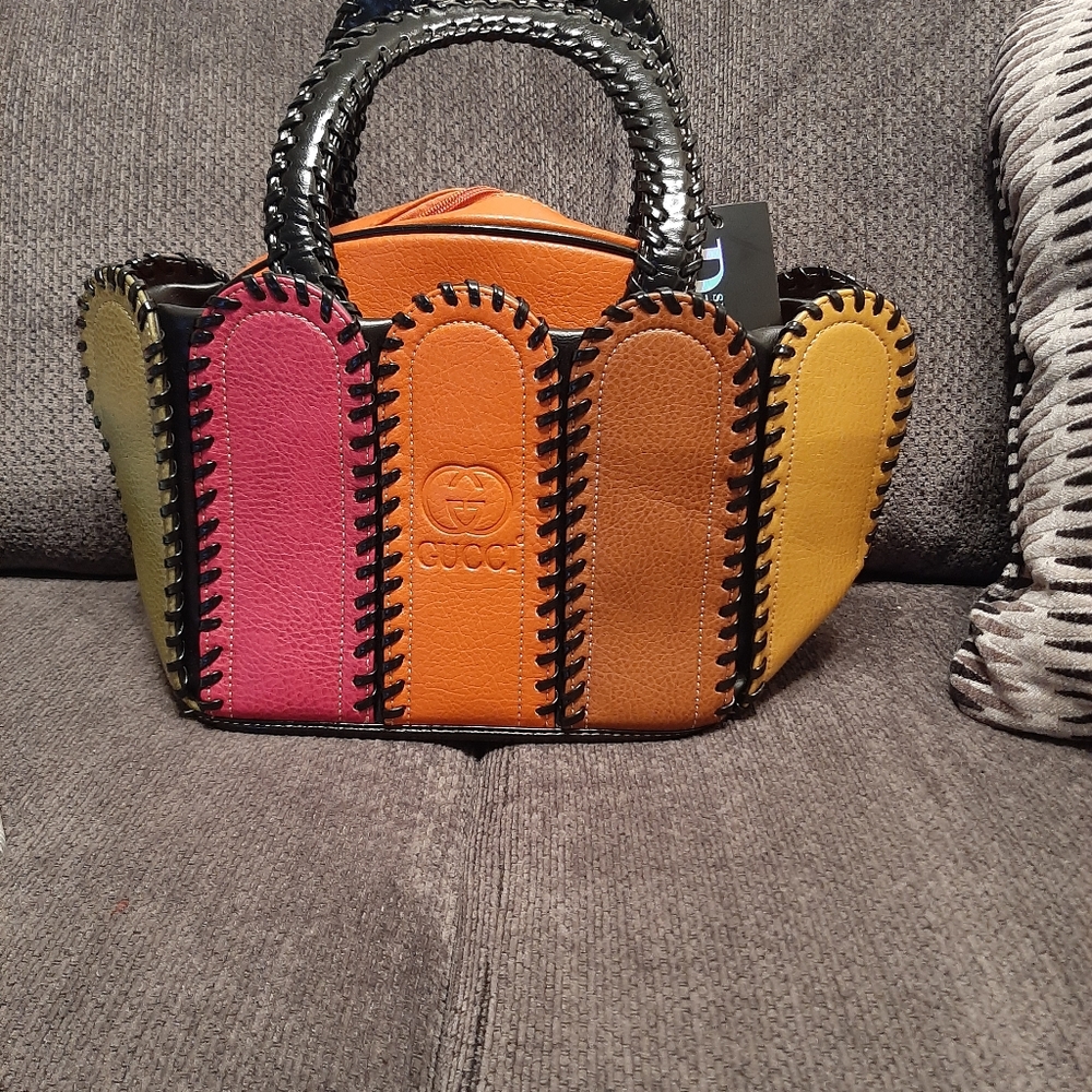Designer inspired multi color bag